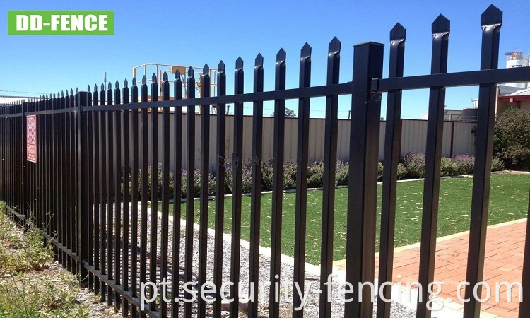 Cerca do painel de segurança de lança tubular revestida a aço com revestimento de aço para o limite do parque de playground da escola de house house para jardim de jardim de jardim